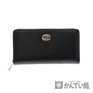 Gucci Rocking GG Zip Around Wallet Black Leather